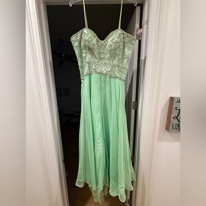 Rachel Allan Princess Light Green Dress